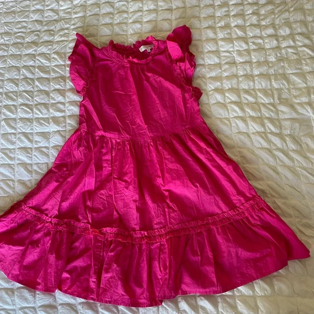 Caroline Constas Pink Ruffled Tiered mini Sundress